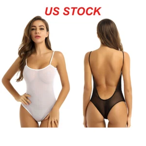 Womens Sexy Lingerie See Through Leotard Bodysuit Babydoll Nightwear Swimwear - Picture 1 of 20
