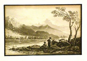 DISTRETTO LAGO UNA SCENA LAGO LAVAGGIO SCUOLA INGLESE C1840 - Foto 1 di 1