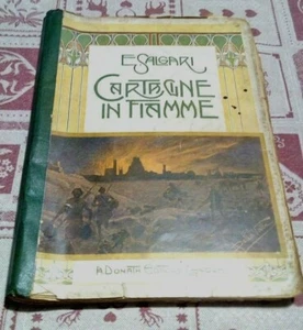 EMILIO SALGARI-CARTAGINE IN FIAMME-1a EDIZIONE DONATA EDITORE GENOVA- 1908 SR16 - Picture 1 of 7