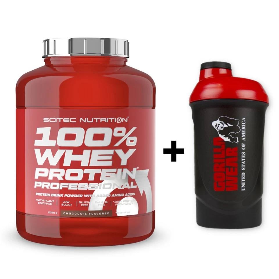 Scitec Nutrition 100% Whey Protein Professional 2350g + Gorilla Wear Shaker - Bild 1 von 1