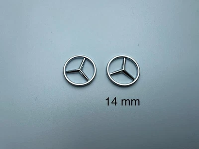 2 adesivi chiave Mercedes emblema logo - 14 mm - alluminio - Immagine 1 di 3