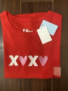 Cat & Jack Red Kids T-Shirt with Heart Design SZ: XS - Picture 1 of 4