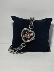 Cincinnati Bengals NFL Heart Stainless-Steel Bracelet Watch by Game Time NEW - Picture 1 of 4