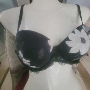 Sujetador Auden negro de nailon/spandex acolchado push up demi para mujer talla 36A - Imagen 1 de 9