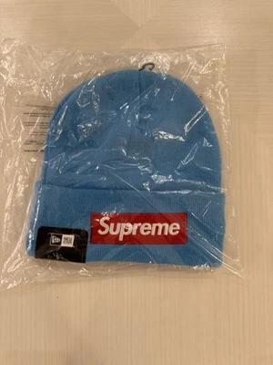 Supreme New Era коробка логотип Beanie голубой FW25 новый в руке - Изображение 1 из 2