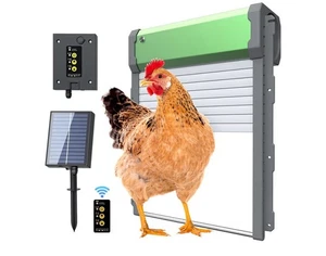 Automatische Hühnerstalltür 10,6" Lichtsensor Timer Solar LCD Display offene Box - Bild 1 von 6