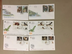 Six Israel BIRDS and FAUNA fdc with two TAB stamps - Picture 1 of 1