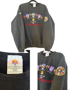Vintage Olympic Winter Games Sweatshirt Large Y2K 2002 Salt Lake - Picture 1 of 7