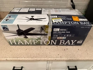 Hampton Bay Mena 54 in. Indoor/Outdoor Matte Black Ceiling Fan no Remote - Picture 1 of 2