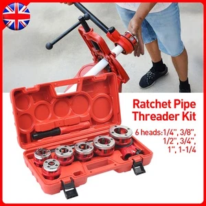 6/8pcs Pipe Threading Kit BSPT Thread Cutting Steel Threader Plumbers Set - Picture 1 of 11