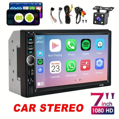 MP5 Car Player 2 Din 7 Inch Touch Screen Car Stereo Bluetooth + Backup Camera; - Image 1 of 4