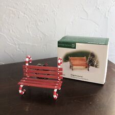 DEPT 56 CANDY CANE BENCH Peppermint Canes WREATH on Back Village Accessories