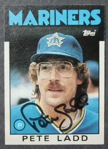 Tarjeta de actualización Topps 1986 firmada/autografiada estrella de los Marineros de Seattle por Pete Ladd ---- - Imagen 1 de 1