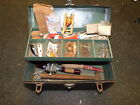  Vintage FIshing Tackle Box with Lures Fishing License Reel