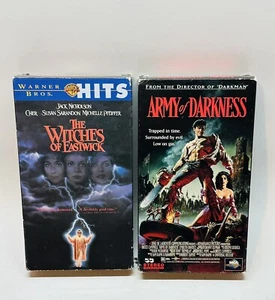 Horror Movie VHS Lot 2 Tapes Army Of Darkness And Witches Of Eastwick - Picture 1 of 5