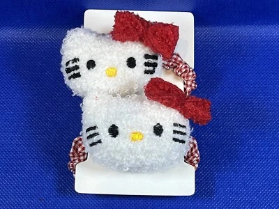 Adorable Hello Kitty Tejido Cabello Corbata Cola de Caballo Soporte Scrunchie Conjunto de 2 Foto 1 de 4