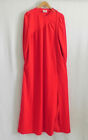 Vtg Jolie Two Cover-Up Robe Long Sleeve Maxi Pockets Zip Clousure Red Size M