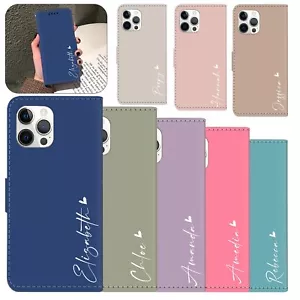 Flip Personalised Wallet Case Leather Cover For iPhone 16 Pro Max 13 12 11 15 14 - Picture 1 of 108