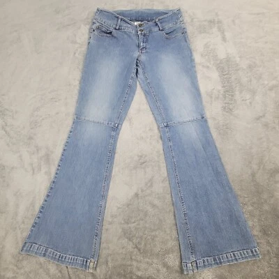 Jeans Newport News Jeanology Vintage Pierna Acampanada Azul Algodón Elástico Talla 12 Foto 1 de 4