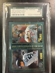 2001 Topps Chrome Traded Albert Pujols Ichiro RC T99 Sgc 8 Rookies of the Year