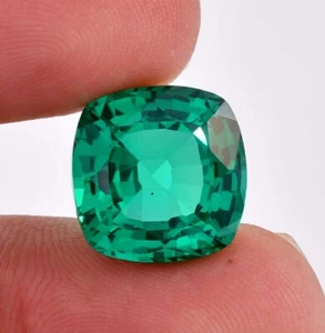 Piedra preciosa suelta corte cojín esmeralda zambiana verde natural 19x19 mm certificado GIT - Imagen 1 de 5