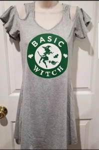 Nwt Leg Avenue  Basic Witch Jersey Dress. Cold Shoulder Pockets Sz Small - Picture 1 of 6