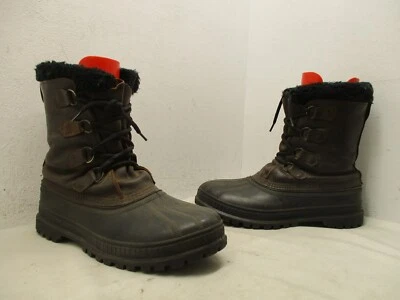 Sorel 美国棕色皮革可拆卸衬里雪地靴男式 10 码 — 第 1/4 张图片