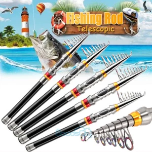 3.6m Strong Carbon Fiber Telescopic Fishing Rod Pole Sea Travel Spinning Pole US - Picture 1 of 31