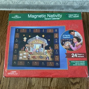 Kurt S Adler Magnetic Christmas Nativity Advent Calendar Wood with 24 Magnets - Picture 1 of 8