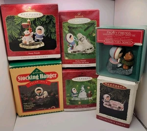 Lot de 6 boîtes porte bas polaires vintage poinçon amis froissés ornements - Photo 1/11
