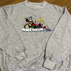 Vintage Blitzz Studios Popeye Characters Pullover Sweatshirt Size XL Rare 90s - Picture 1 of 16