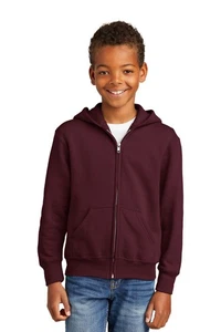 Port & Co Youth Core Fleece Full-Zip Hooded Sweatshirt-PC90YZH - Picture 1 of 12