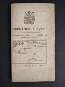 Ordnance Survey Map Sheet 116 England & Wales Croydon Gravesend Sevenoaks 1912 - Picture 1 of 5
