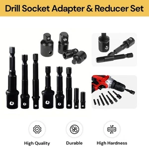 12PCs Drill Socket Adapter Set Impact Nut Driver Extension Bits Connecting Rod - Picture 1 of 9