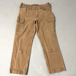 Duluth Trading Flex Fire Hose Pants 38x30 Beige Standard Fit Cargo Double Knee - Picture 1 of 11