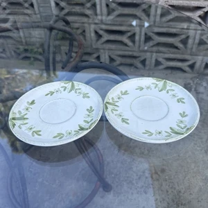 Juego de dos platillos Vietri Borgo Antico verde y blanco Italia de colección - Imagen 1 de 10