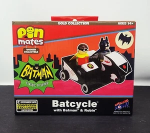 Batcycle Batman & Robin Pin Mates Gold Collection Wooden Collectible Exclusive - Picture 1 of 5