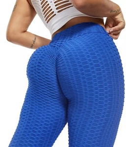 Womens Anti-Cellulite Yoga Pants Ruched Leggings Push Up Sports Gym Fitness Plus - Picture 1 of 1