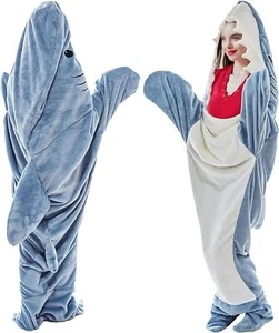 Cute Robe Shark Blanket Modern Loose Hooded Sleeping Soft Comfortable Pajamas Us - Picture 1 of 48