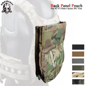 Tactical Zip-on Back Panel Pouch Plate Carrier Hydration Back Bag For PC V5 Vest - Picture 1 of 14