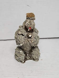 Vintage Wales Spaghetti Poodle Sitting dog figurine gray 5” Hat & Rhinestones... - Picture 1 of 6