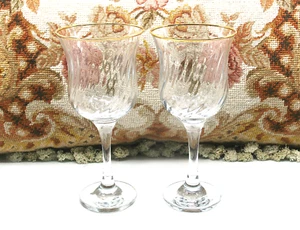 KRISTALLKLARE INDUSTRIES REGENT GOLD OPTIK GLAS WEIN WASSER GLÄSER 2er SET - Bild 1 von 10