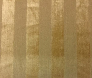 F SCHUMACHER CUNARD STRIE VELVET STRIPE LIGHT GOLD YELLOW FABRIC BY YARD 52"W - Picture 1 of 4