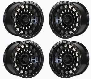17x9 +0 Satin Black Wheels For LIFTED Toyota 4Runner Tacoma 17" 6x139 Rims Set - Picture 1 of 2