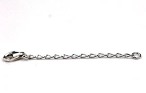 Sterling Silver 925 Chain Necklace Bracelet Extender Long Link Curb Diamond Cut - Picture 1 of 7