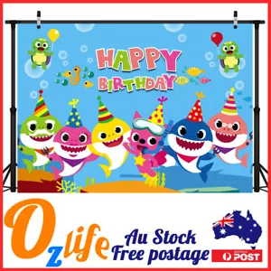 Party Backdrop Wall Banner Decoration Photograph Kit Baby Shark Frozen Zoo - Picture 1 of 31