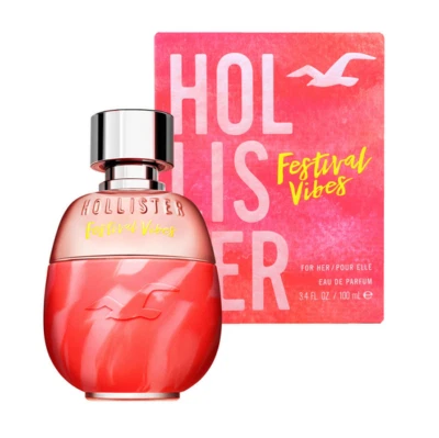 HOLLISTER FESTIVAL VIBES FOR HER 100ML EAU DE PARFUM SPRAY BRANDNEU & VERSIEGELT - Bild 1 von 3
