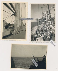 3 x Foto Schiff Kriegsmarine mit Gneisenau Bremen (9582a) - Bild 1 von 2