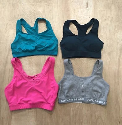 批量 4 件 运动胸罩 Racerback S Champion Old Navy Lucky Brand Avia 多色 — 第 1/4 张图片