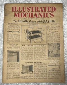 De colección 1937 Febrero Ilustrado Mecánica Home Friend Revista Periódico Grandes Anuncios - Imagen 1 de 11